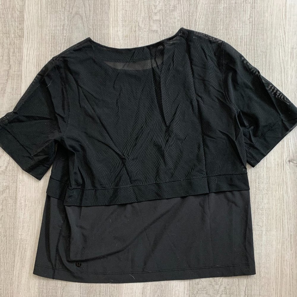 lululemon black mesh top shirt - size 6